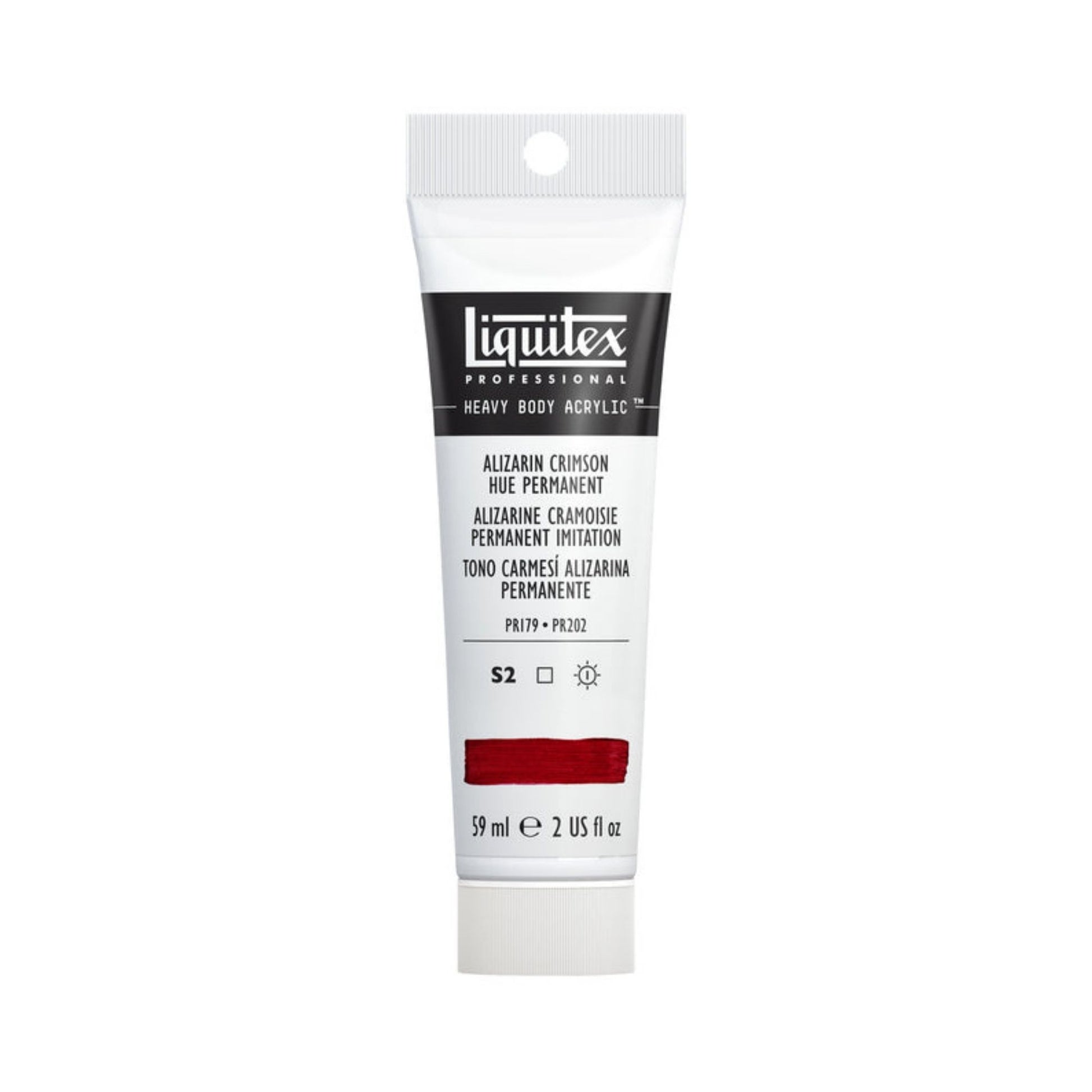 A tube of Liquitex heavy body acrylic 59ml in alizarin crimson hue permanent