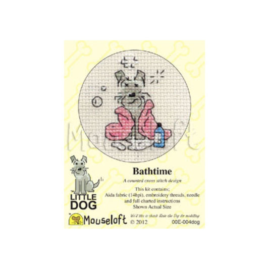 Bathtime Little Dog Mini Cross Stitch Kit