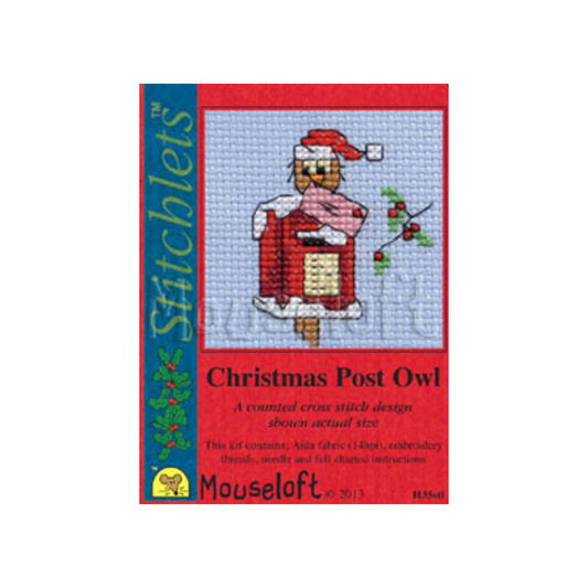 Stitchlets Christmas Post Owl Cross Stitch Kit