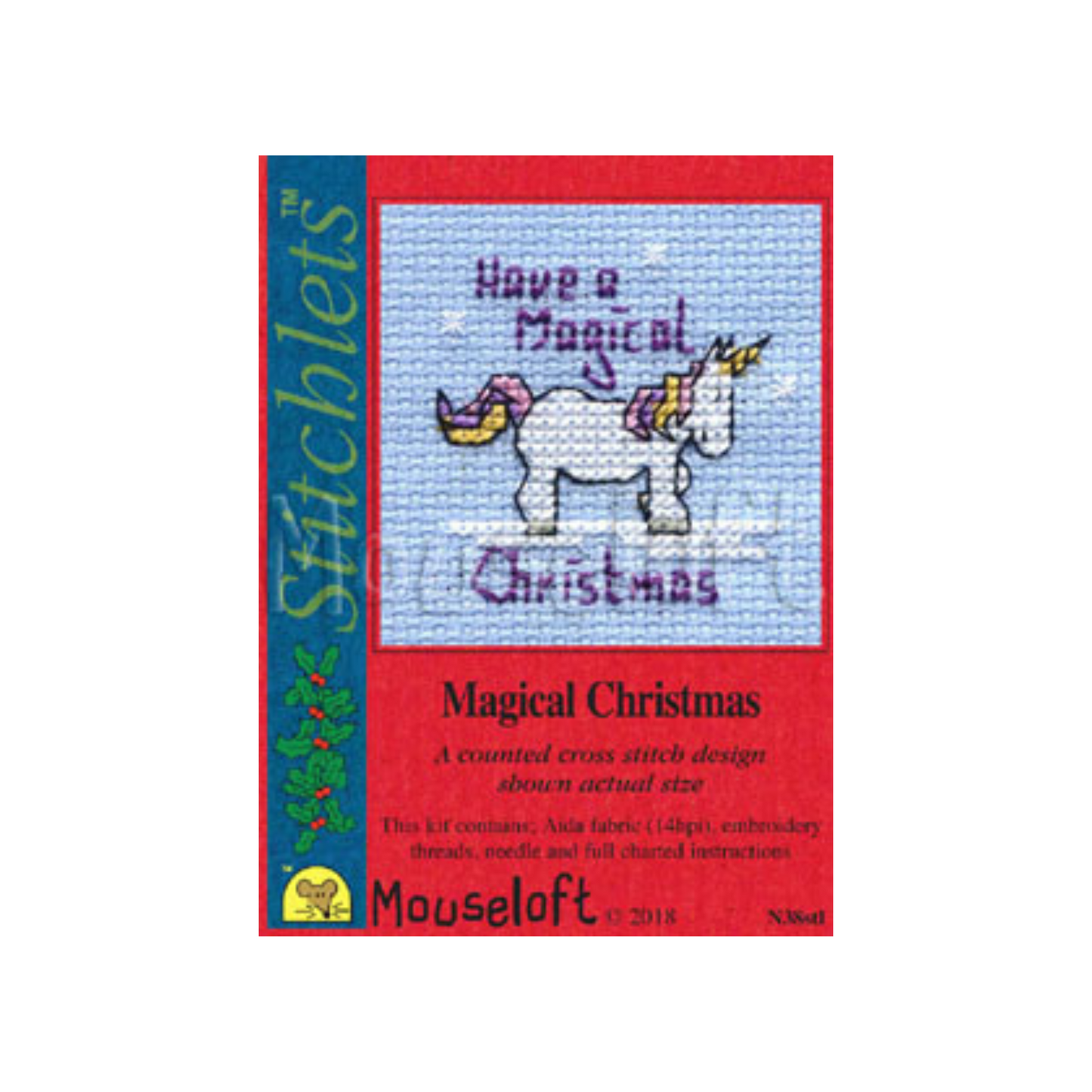 Stitchlets Magical Christmas Unicorn Cross Stitch Kit