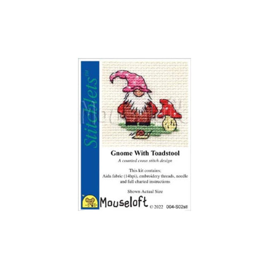 Stitchlets Gnome with Toadstool Cross Stitch Kit