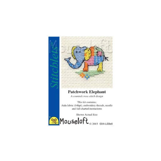 Stitchlets Patchwork Elephant Cross Stitch Kit