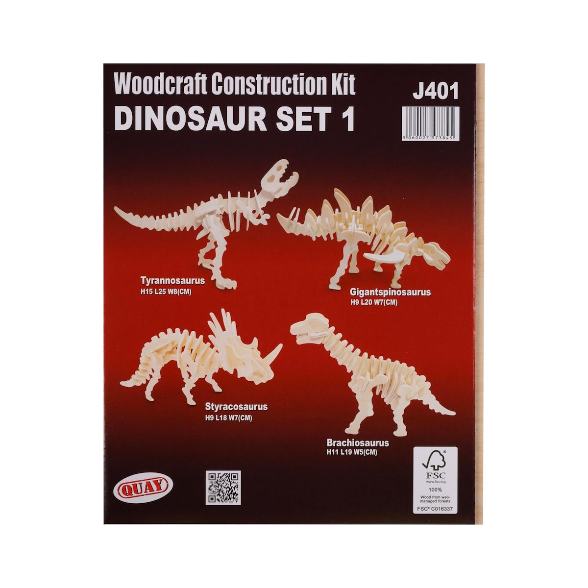 Quay Dinosaur Set 1 Woodcraft Construction Kit