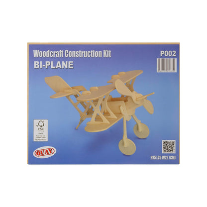 Bi-plane woodcraft construction kit from Quay
