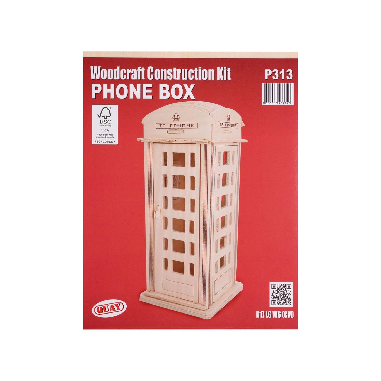 Phone box woodcraft construction kit from Quay