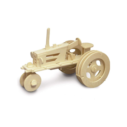 Wooden tractor model built from Quay woodcraft construction kit