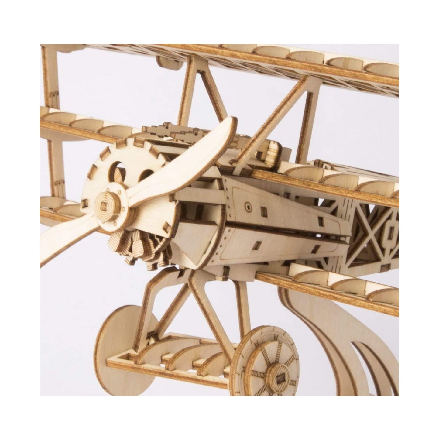 Rolife 3D wooden puzzle airplane close up of details