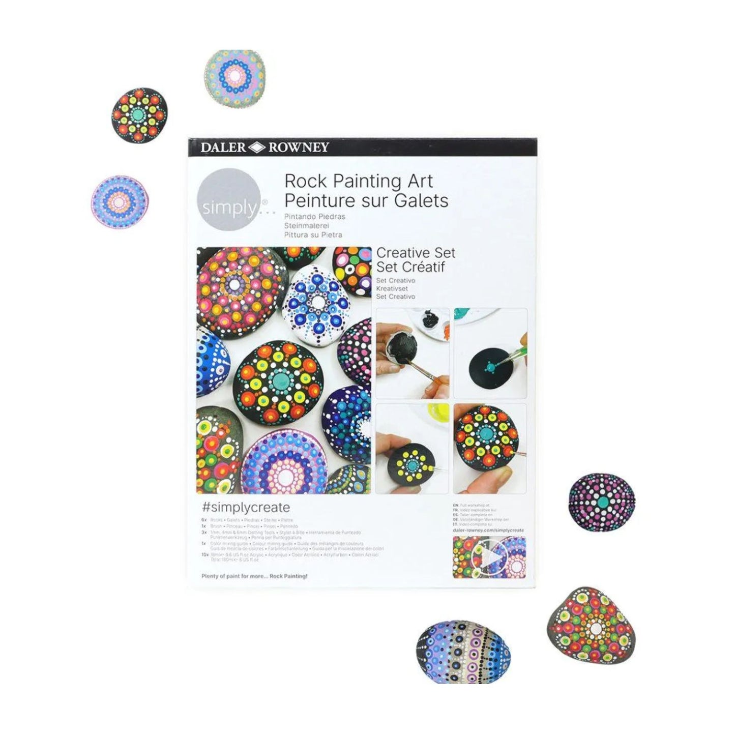 Rock painting art set includes all supplies and detailed instructions. 