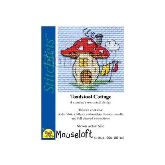 Stitchlets Toadstool Cottage cross stitch kit