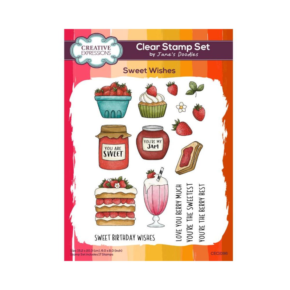 Jane's Doodles Sweet Wishes Clear Stamp Set