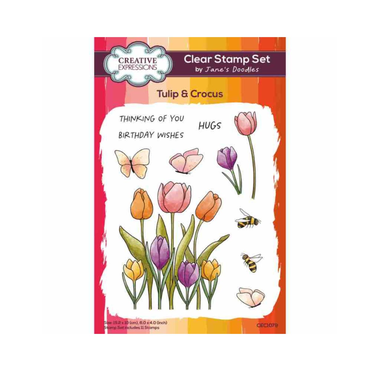 Jane's Doodles Tulip & Crocus Clear Stamp Set