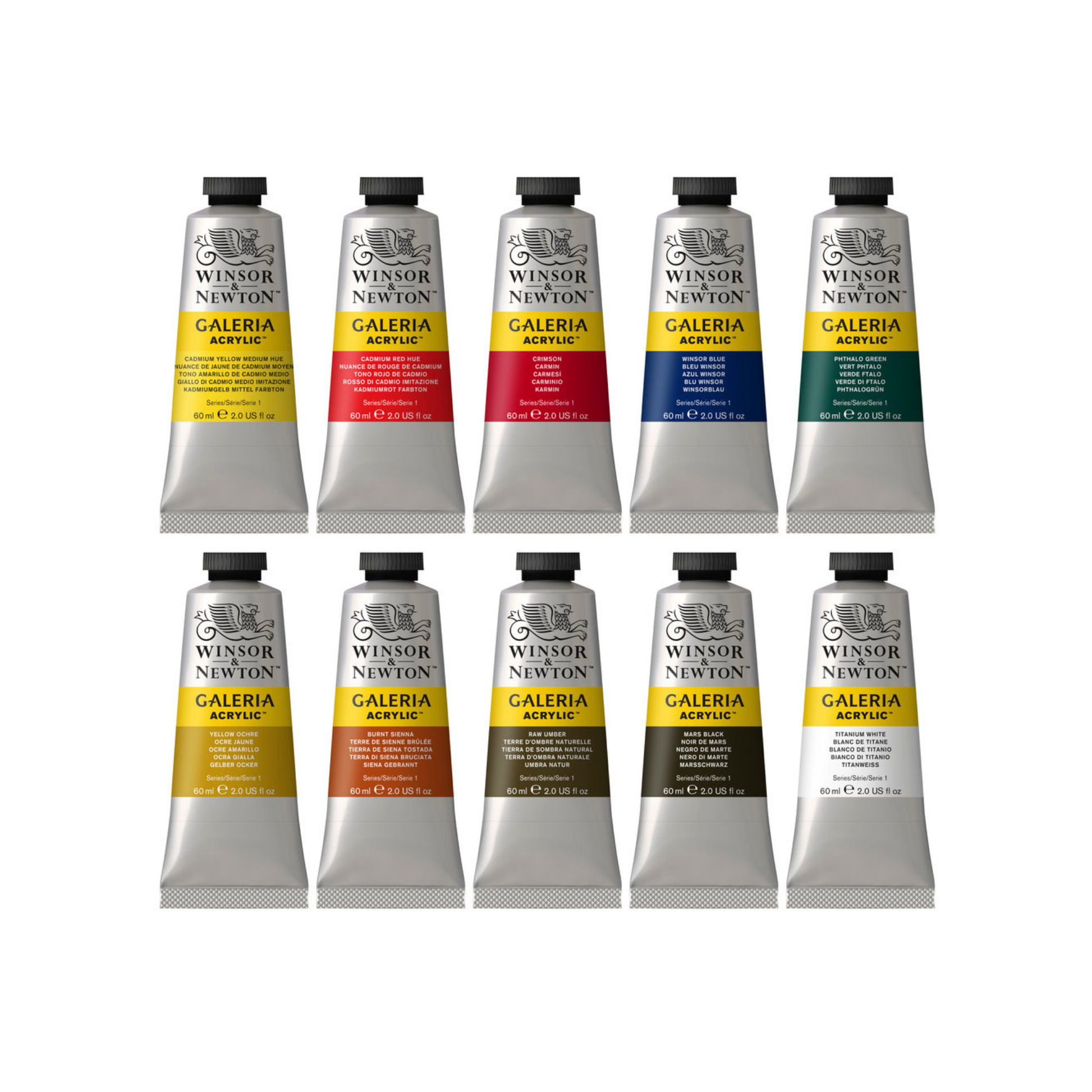 Winsor & Newton Galeria acrylic set of ten 60ml tubes