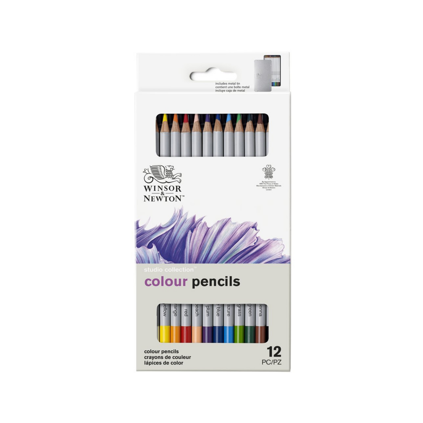 Winsor & Newton Studio Collection Colour Pencils (set of 12 in metal tin)