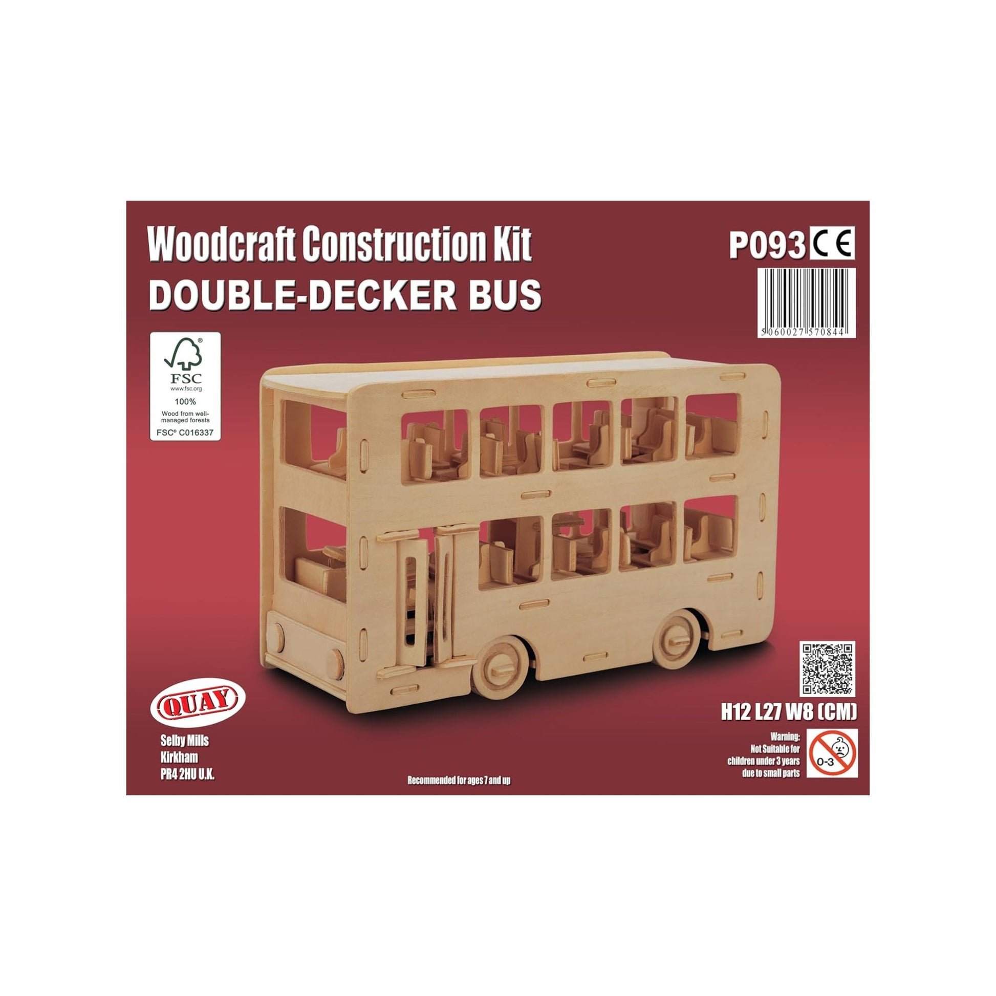 Double decker bus woodcraft construction kit