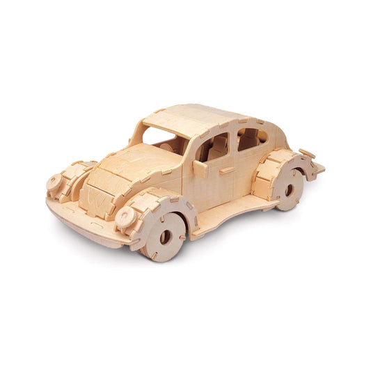 Wooden VW Beetle built from Quay woodcraft construction kit