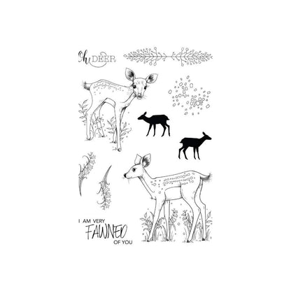 pink ink designs baby fawn clear stamp