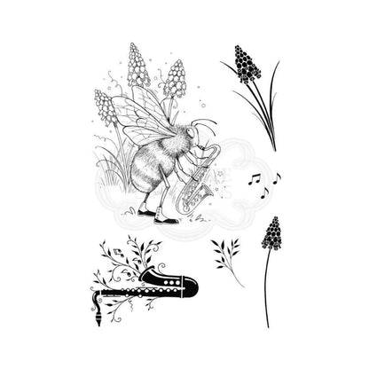 pink ink designs the saxophonist clear stamp set