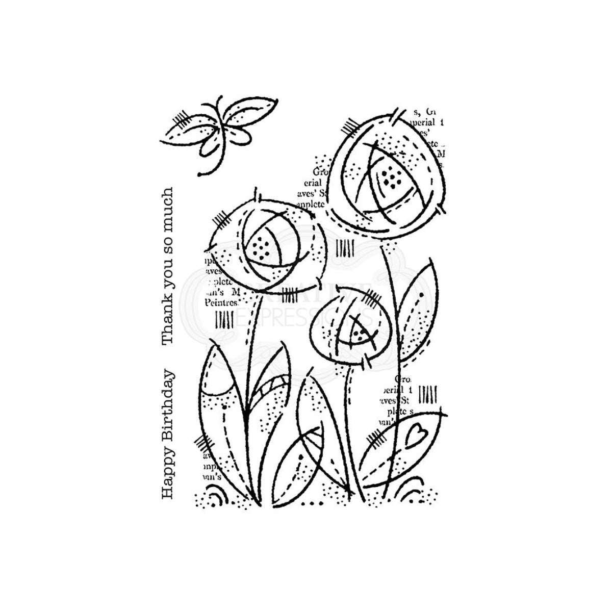 woodware flower blooms clear stamp